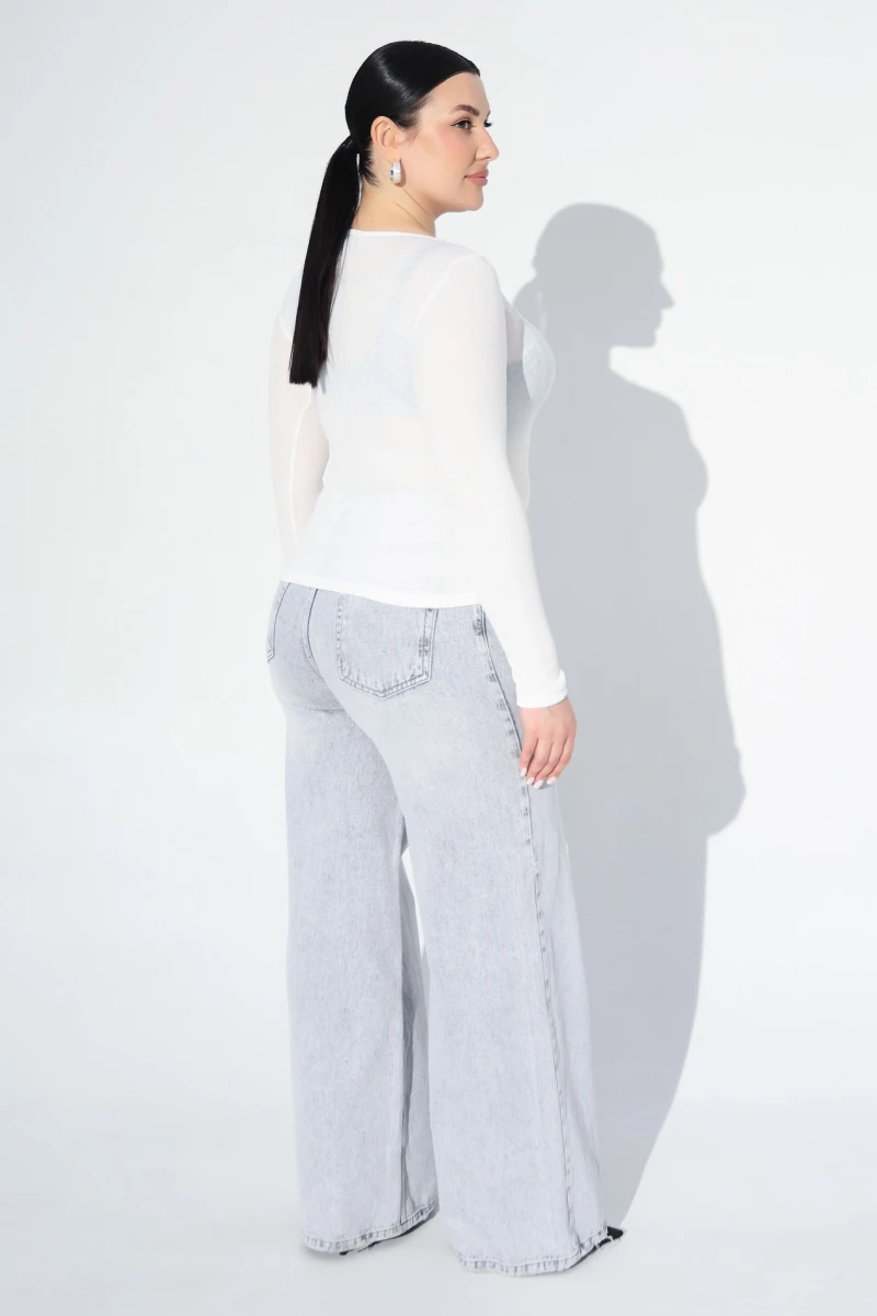 Lonsleeve knitwear milky plus size