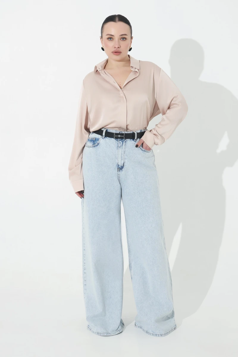 Cream silk blouse plus size