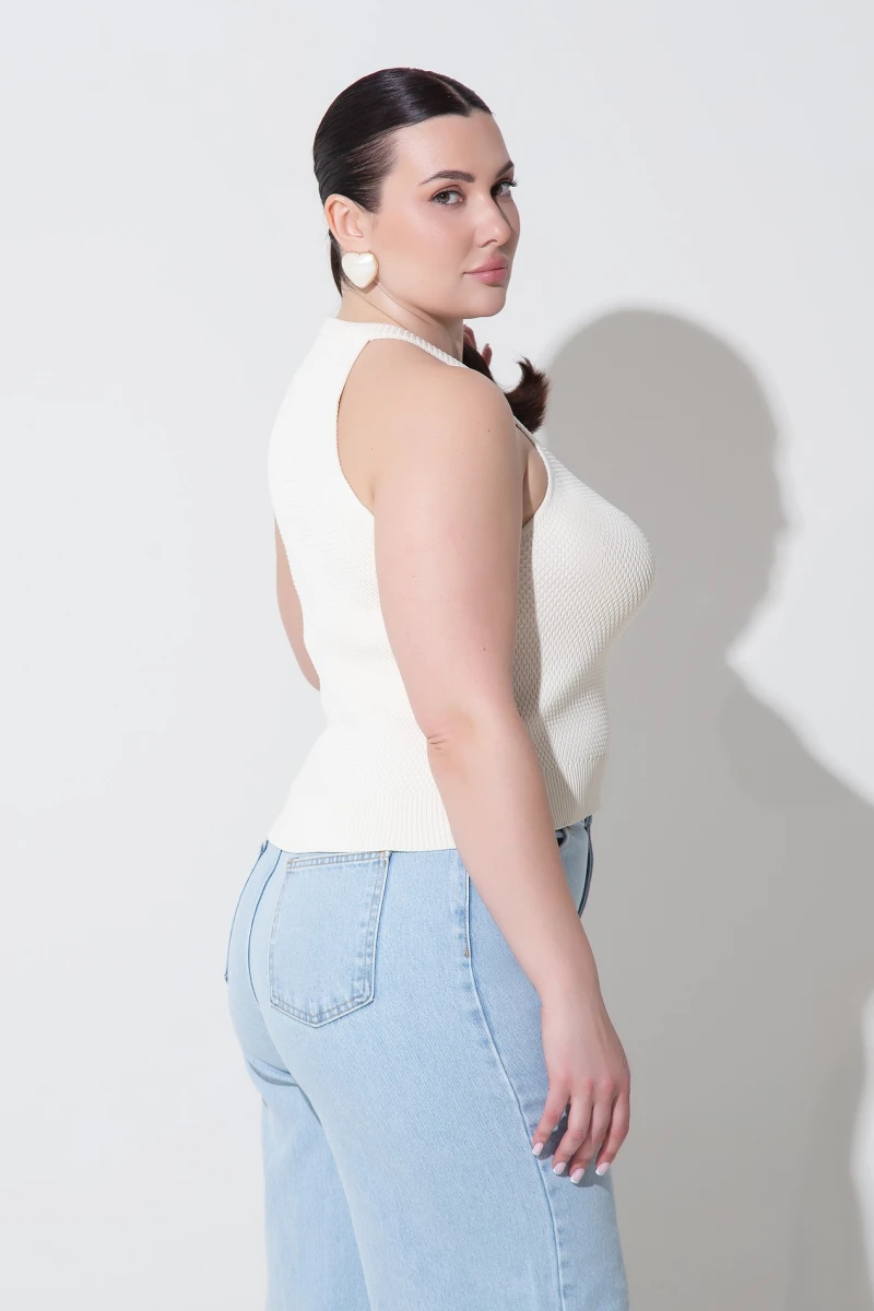 Blue palazzo jeans plus size