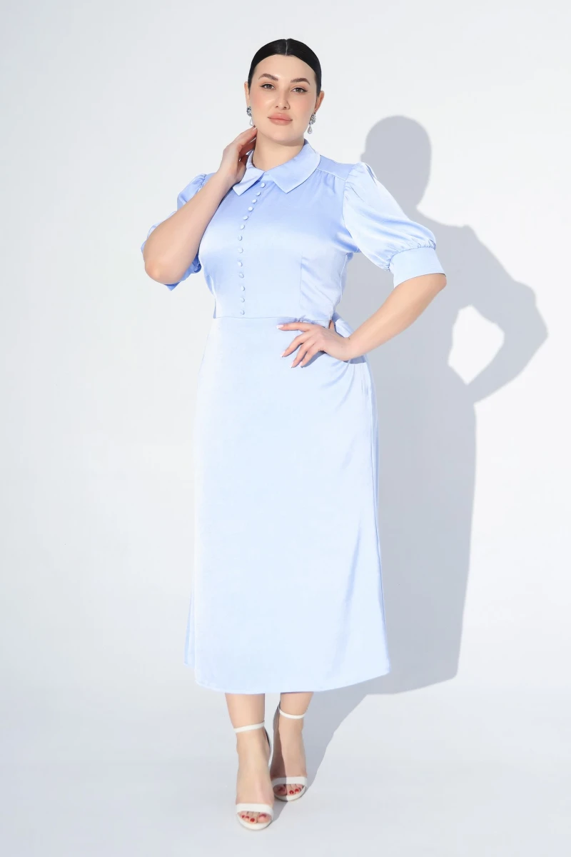 Midi dress blue plus size