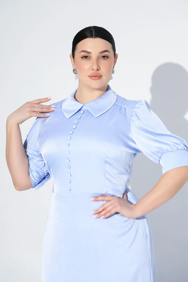 Midi dress blue plus size