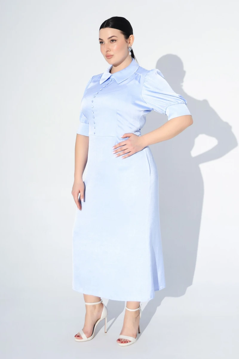 Midi dress blue plus size