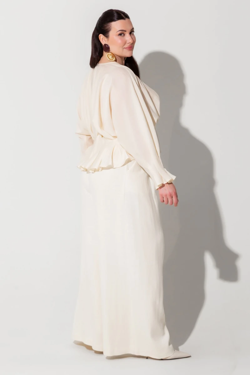 Milky linen trousers plus size