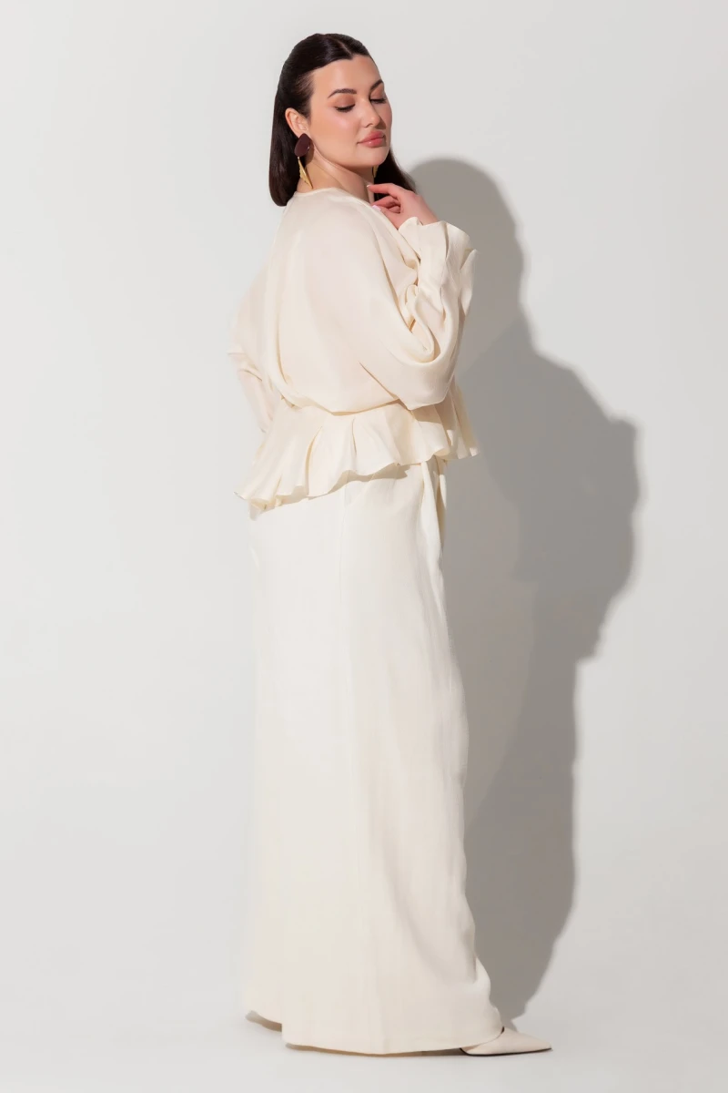 Milky linen trousers plus size