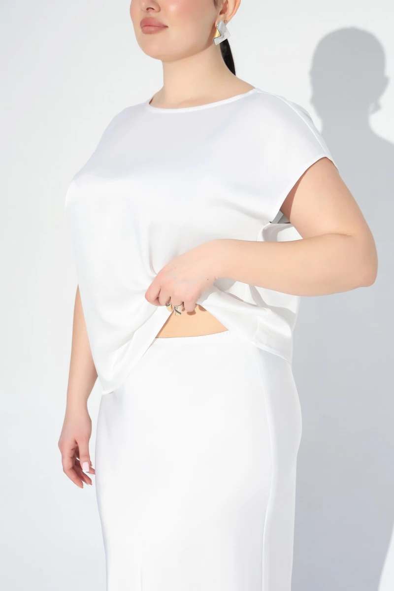 Milk midi skirt plus size
