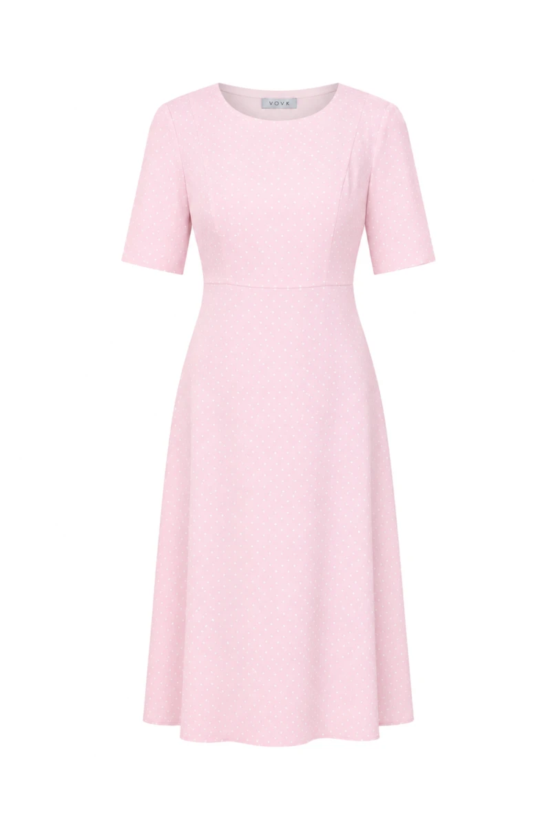 Dress milk peas on pink plus size