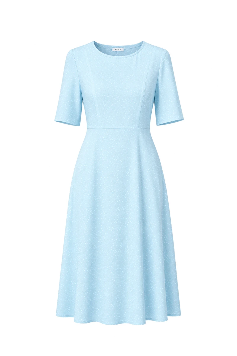 Dress milk peas on blue plus size