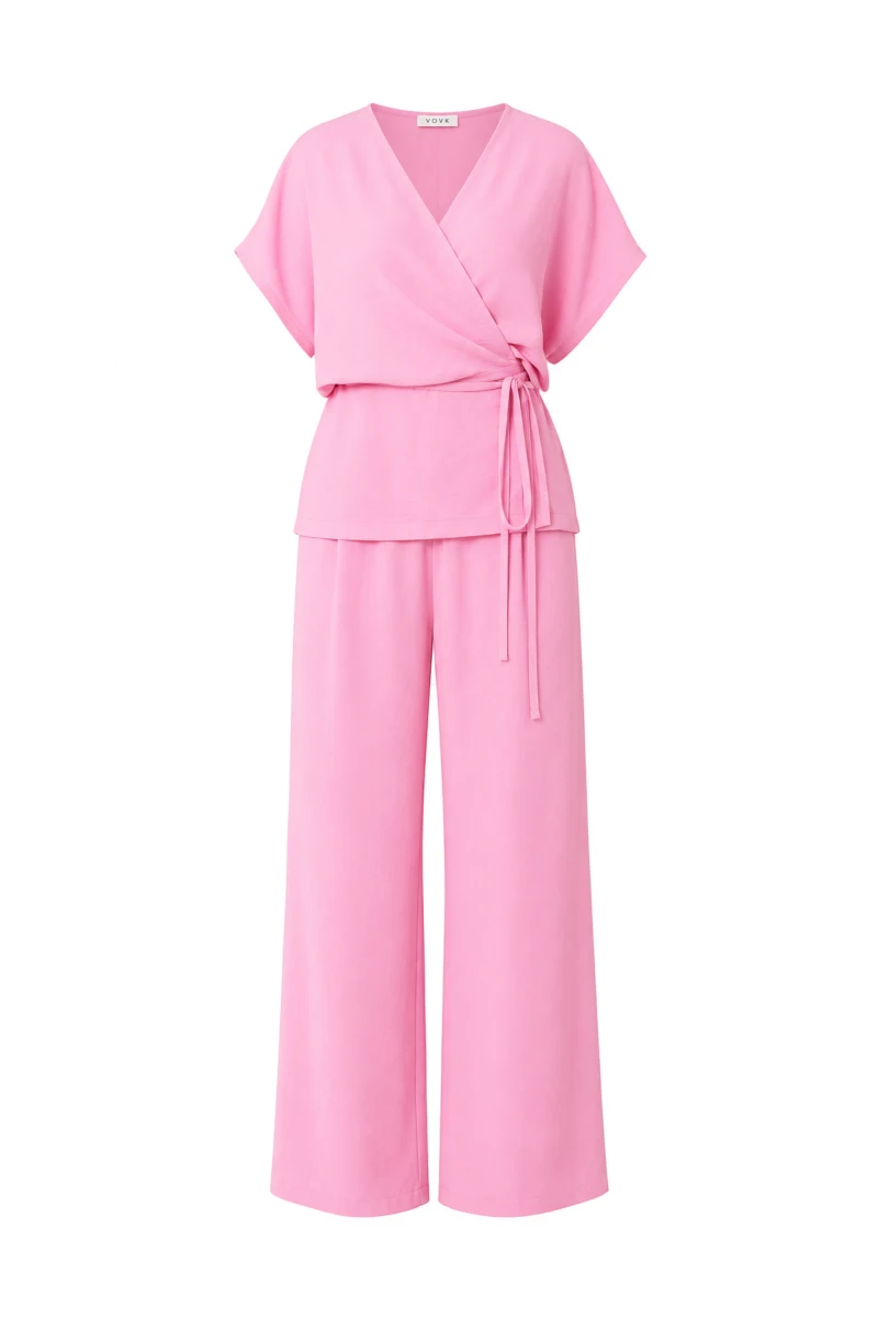 Suit light pink plus size