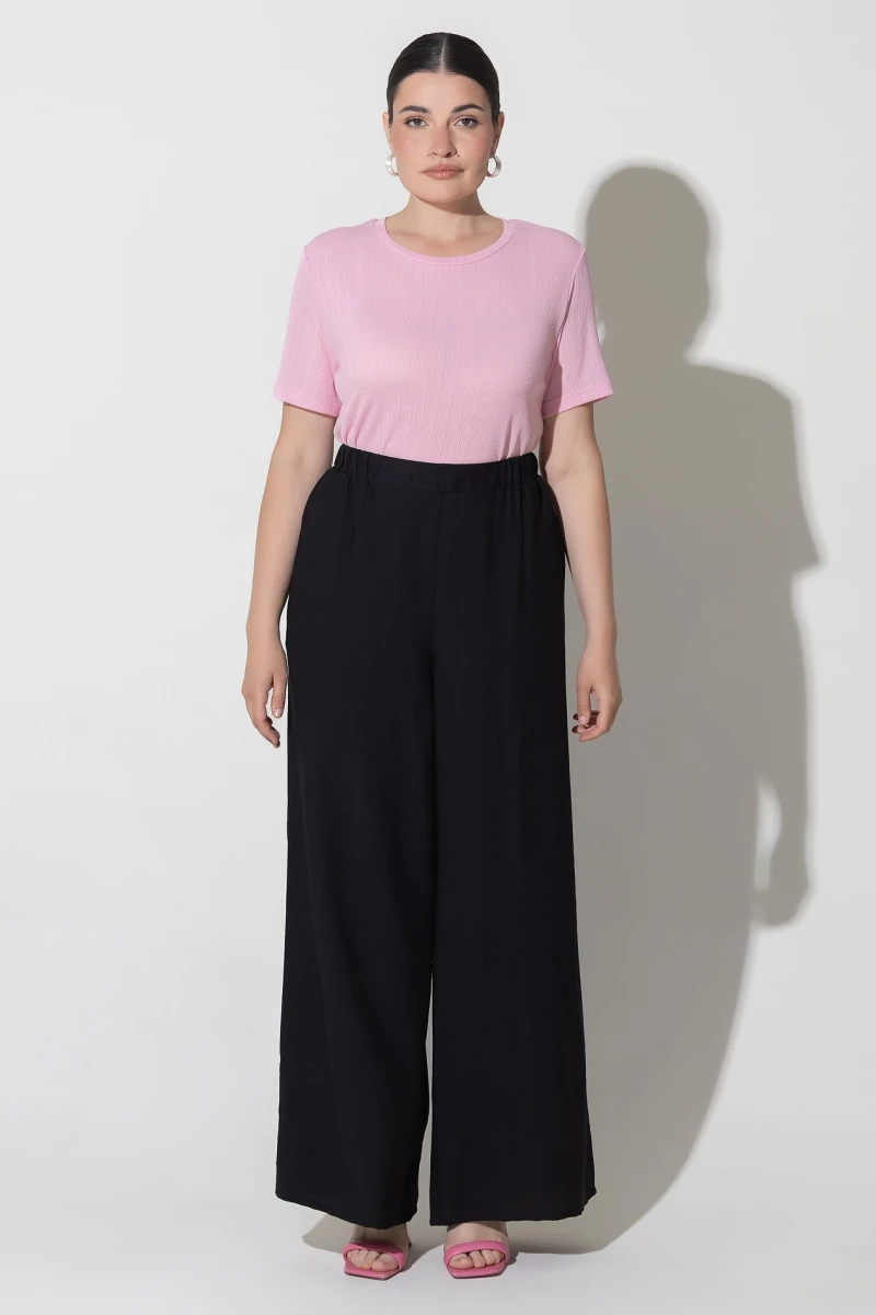 Straight pants black plus size #2