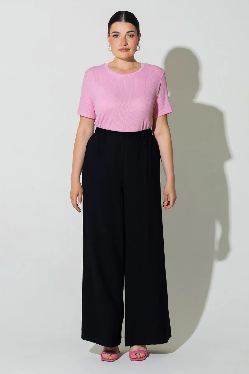 Straight pants black plus size #2