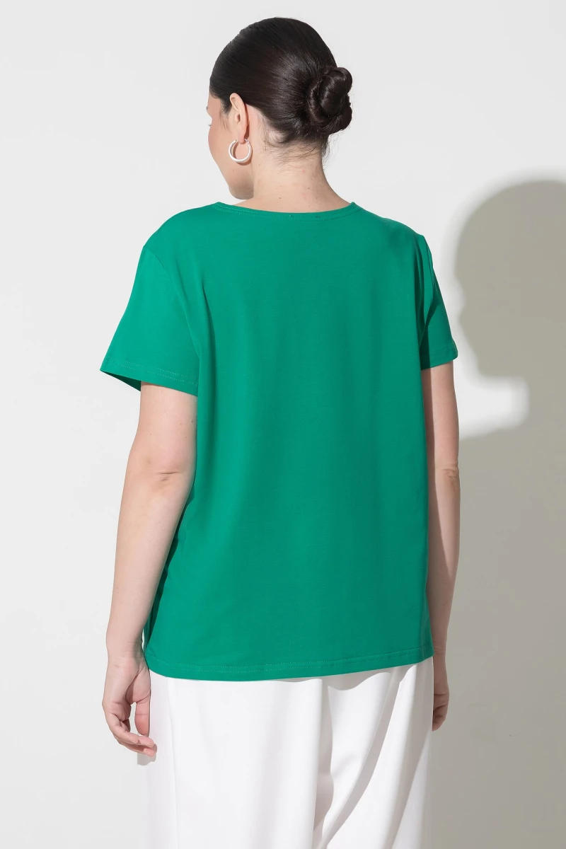 Emerald knit T-shirt plus size