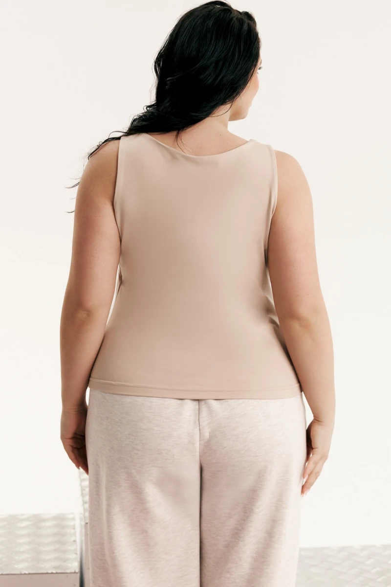 Beige knit top plus size