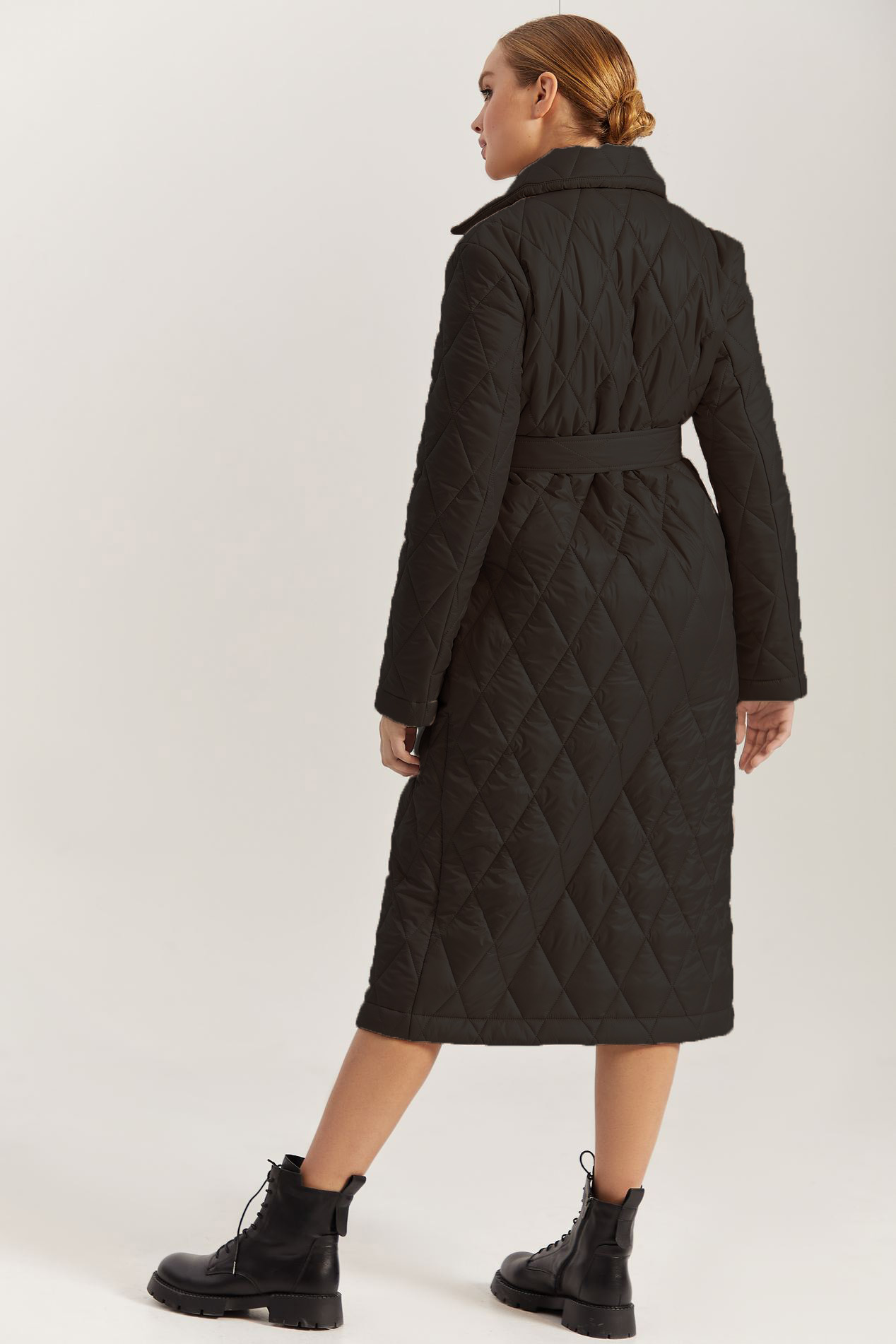 black winter wrap coat