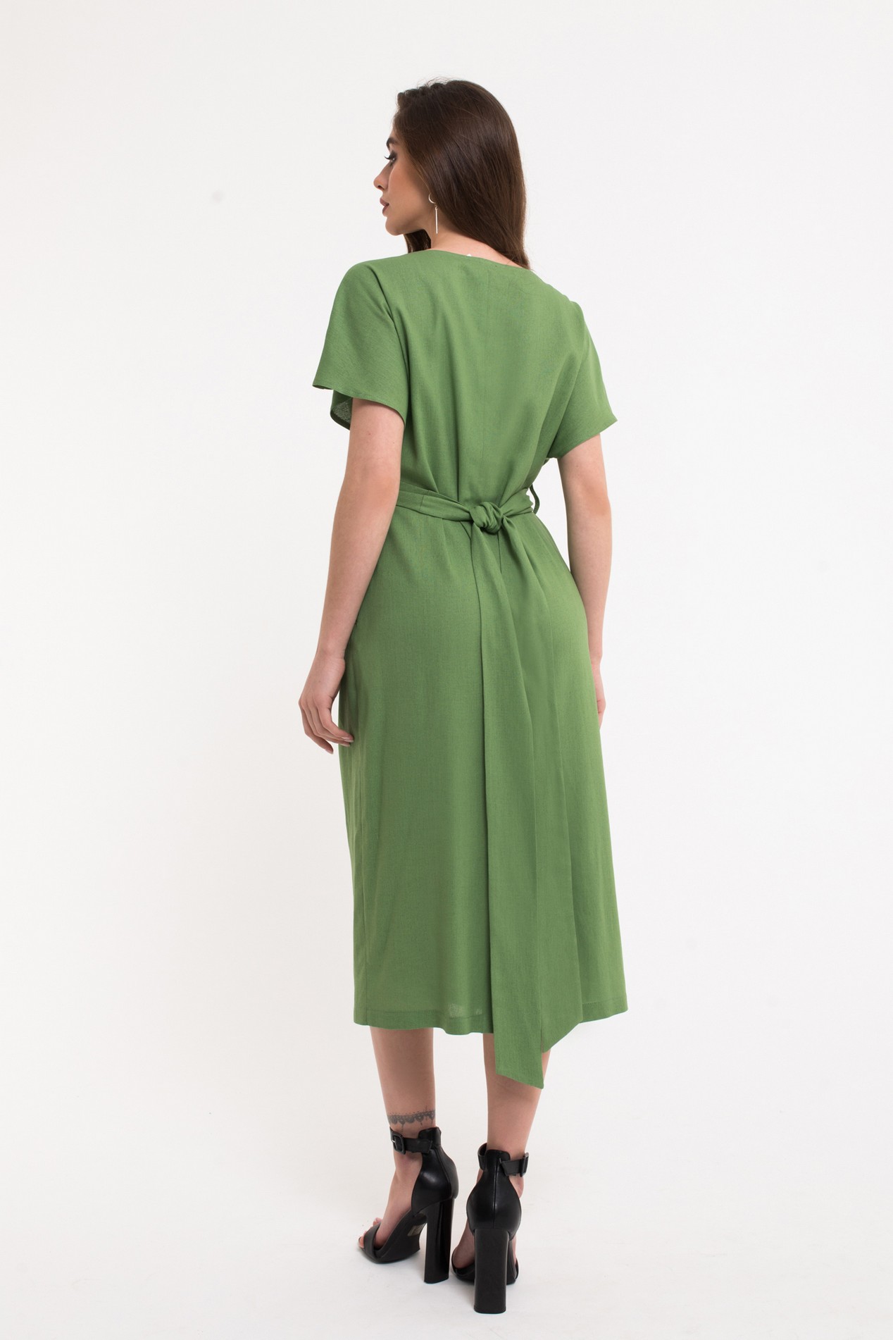 Lime sales linen dress