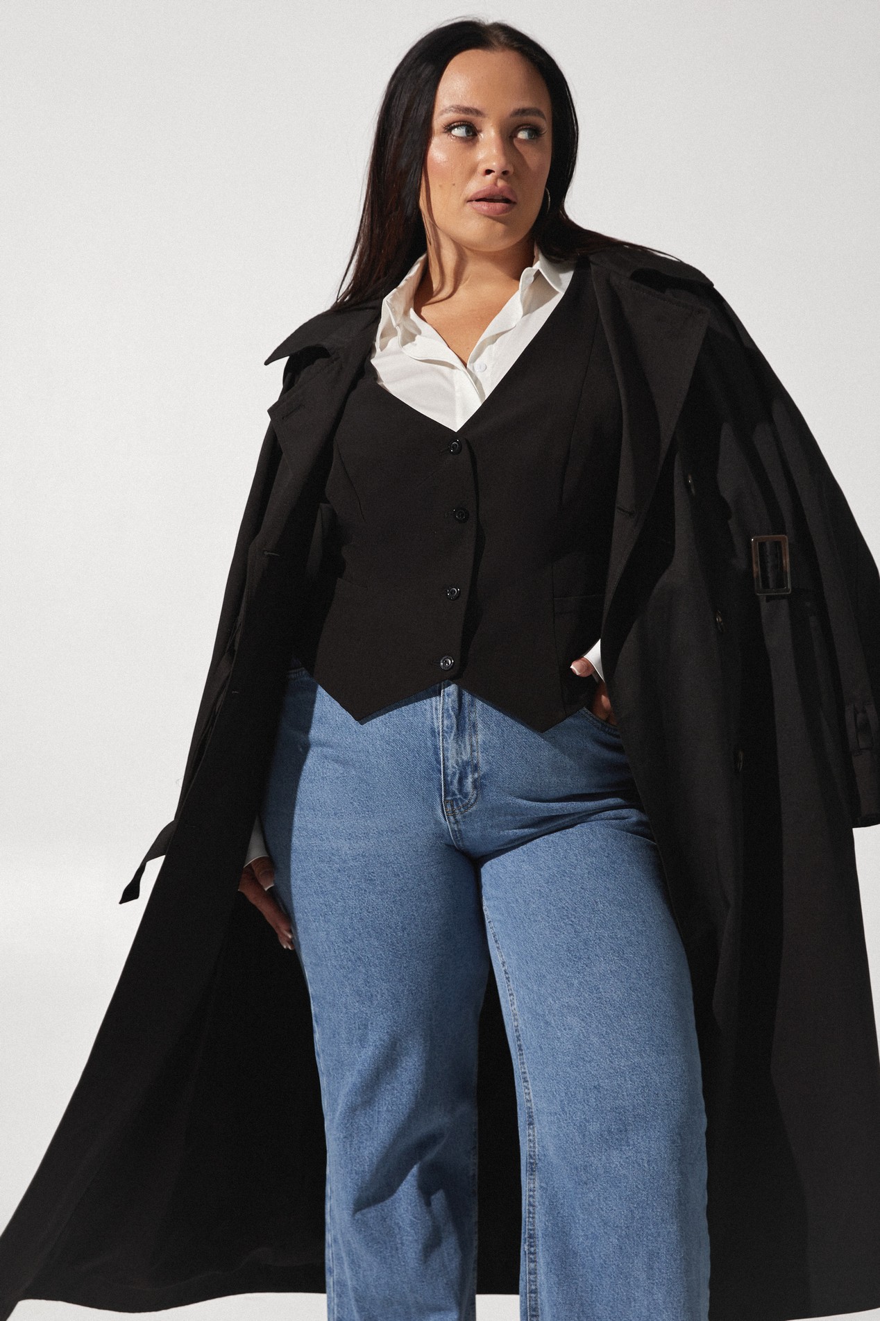 Plus size hotsell black mac coat