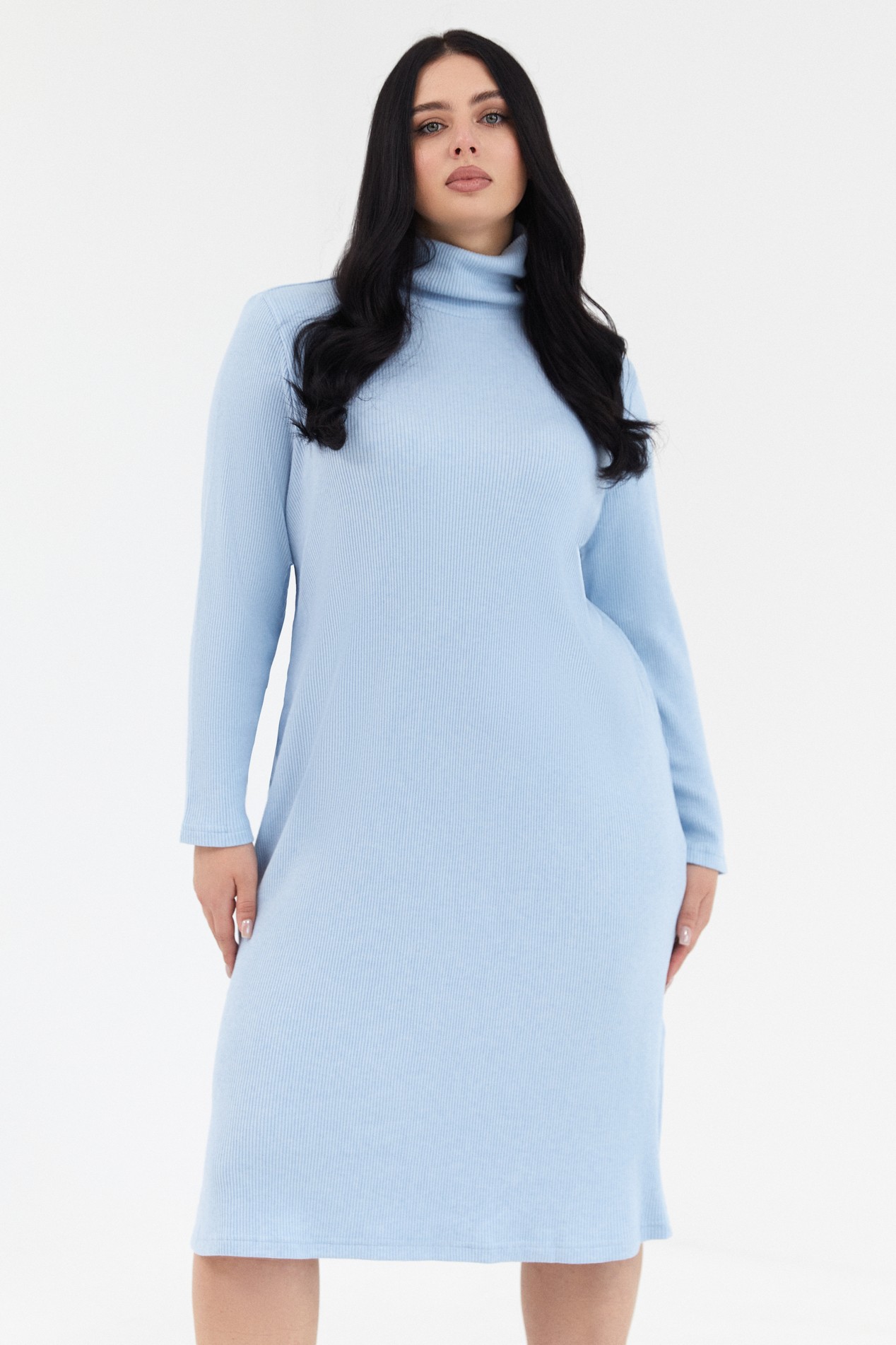 Plus size light cheap blue dress