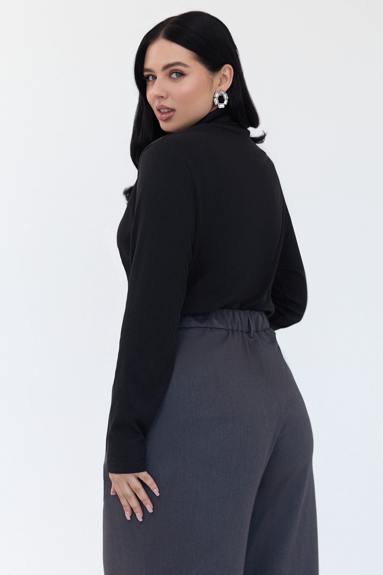 Plus size clearance ribbed turtleneck