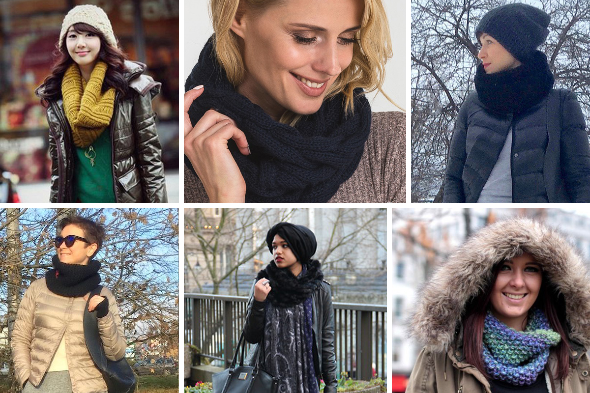 Как носить шарф с курткой с капюшоном женщине